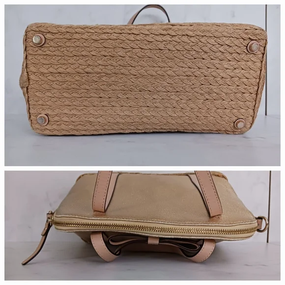 Kate Spade Gold Capri Espadrille Maise Mixedmedia Satchel - Picture 5 of 16